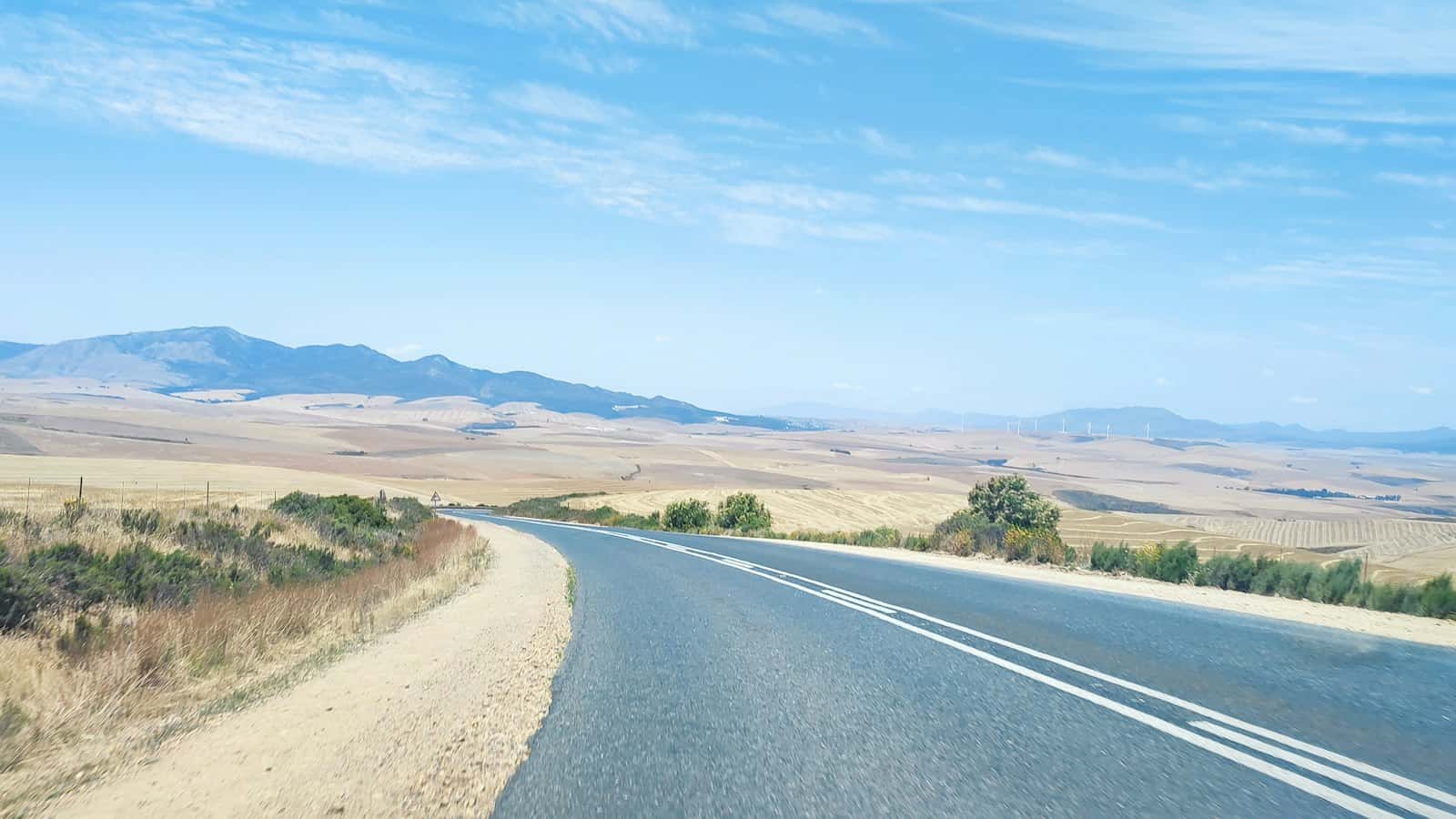 Open road through farmland on the edge of Brackenfell and Kraaifontein