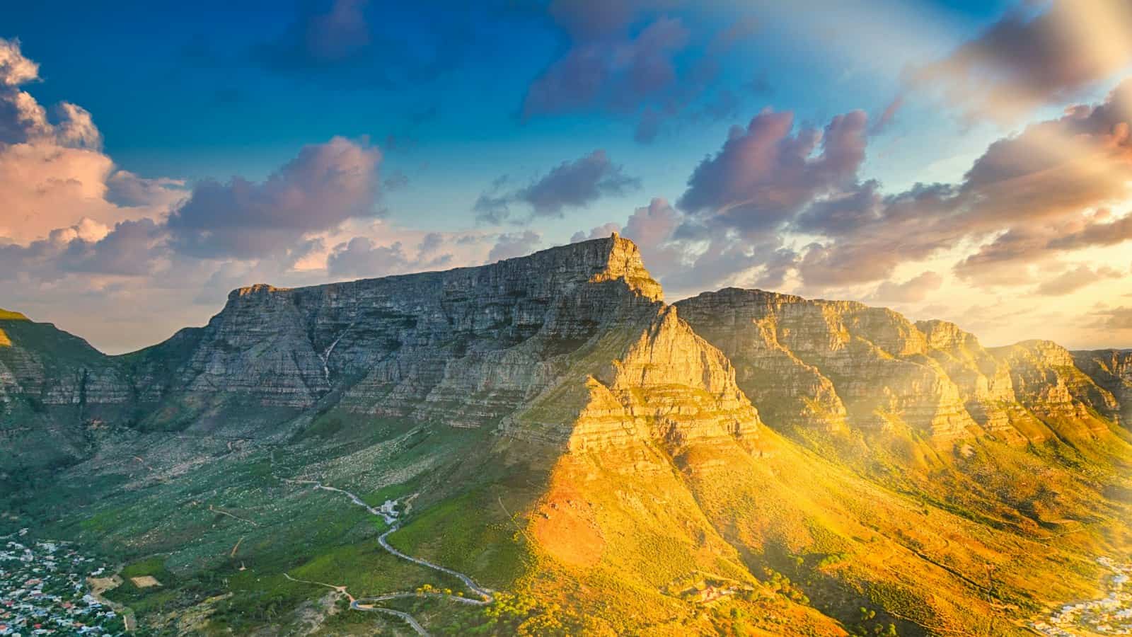 Devil's Peak and Table Mountain in evening light