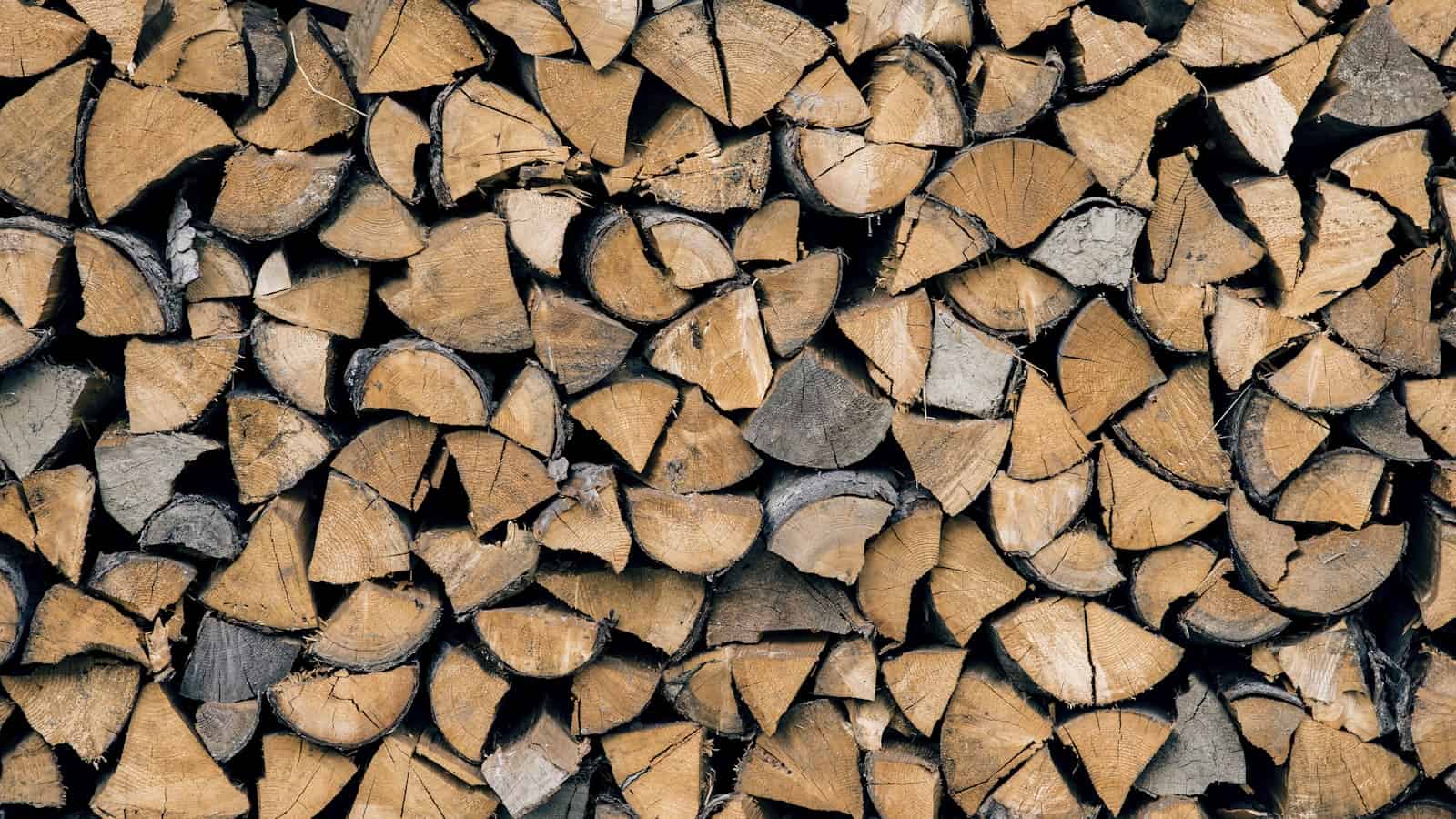 A neat stack of split firewood