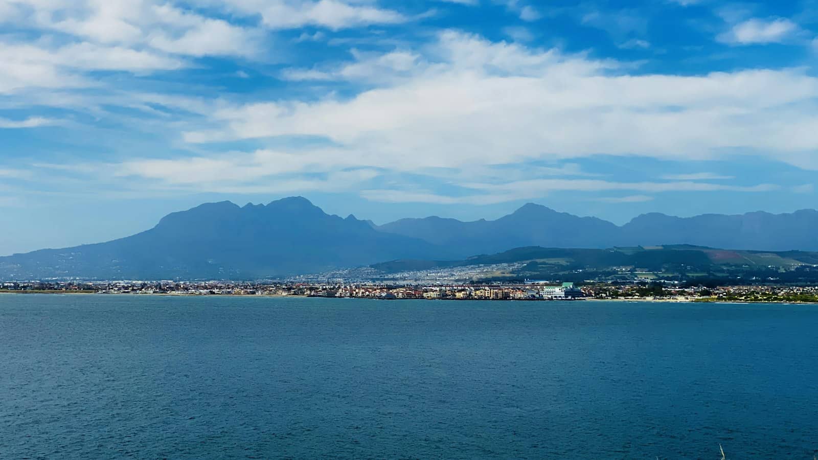 Gordon's Bay and the Hottentots Holland mountains across False Bay