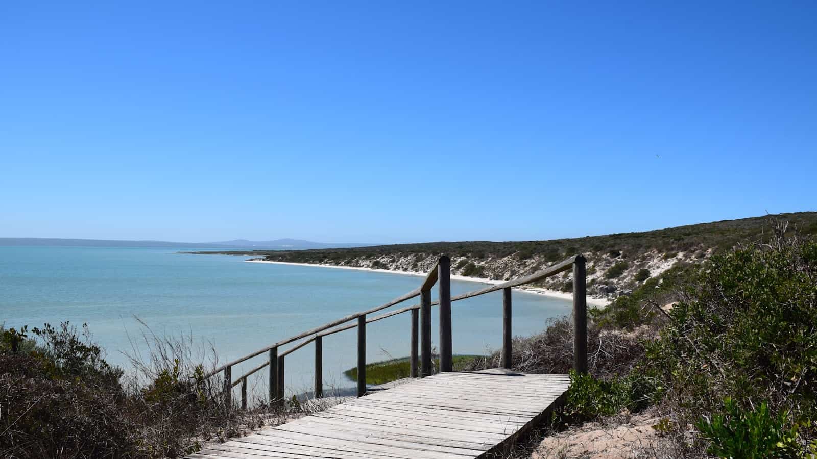 Boardwalk to Langebaan lagoon on the West Coast